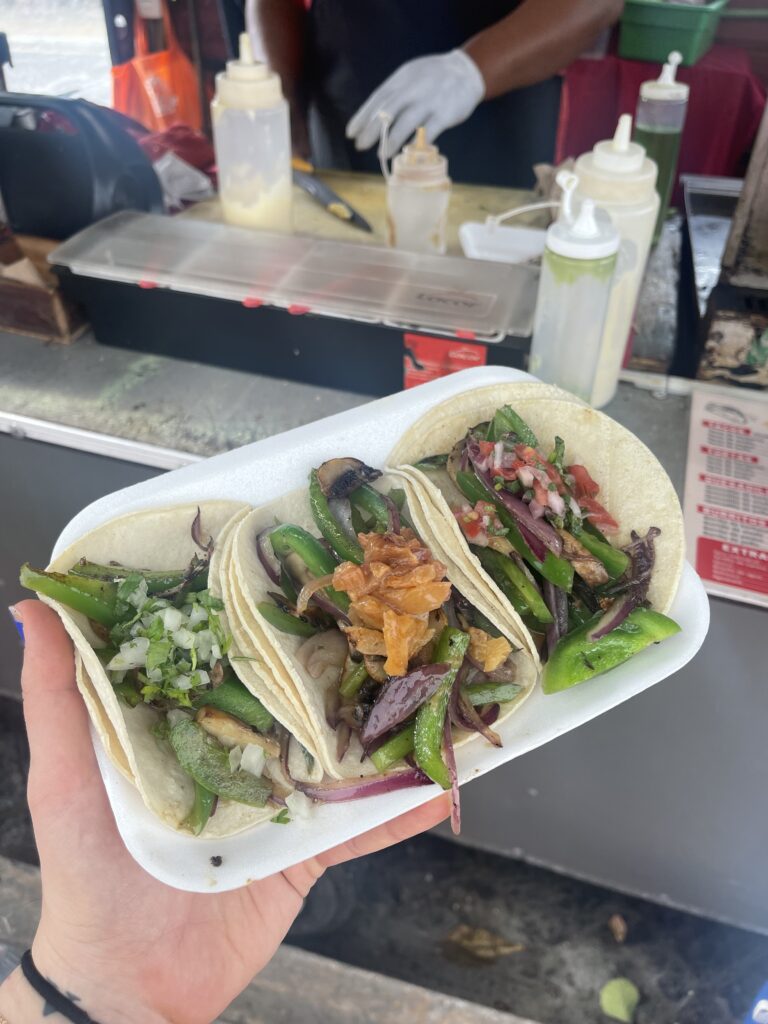 Vegan tacos from a food truck in Isla Mujeres in Centro Area of island